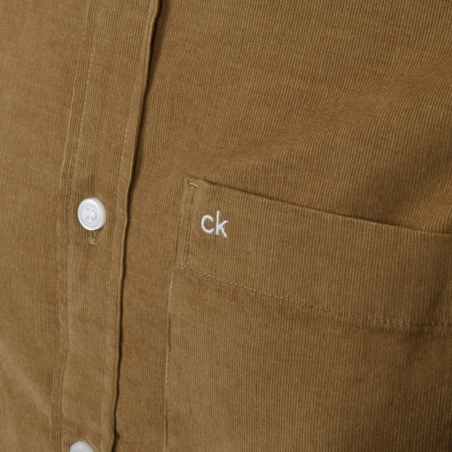 Alternative Image for ProductCalvin Klein Corduroy Long Sleeved Shirt Brown3